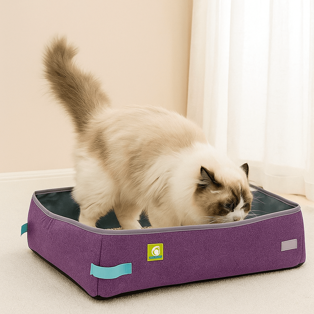 Bac à Litière Chat - NomadLiti™ - Violet - Happy Miaou