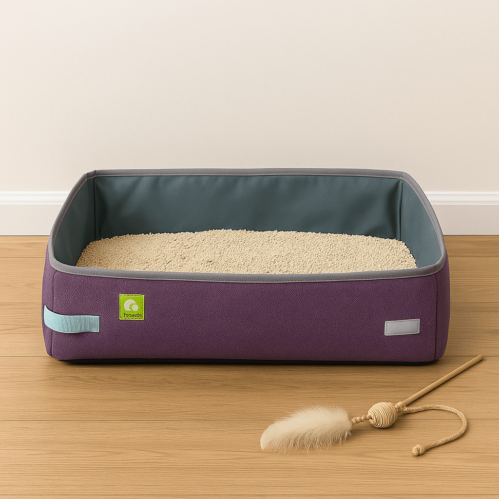 Bac à Litière Chat - NomadLiti™ - Violet - Happy Miaou