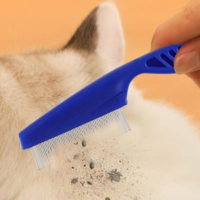 Brosse Chat - CatSheddingHairComb™ - Bleu - Happy Miaou