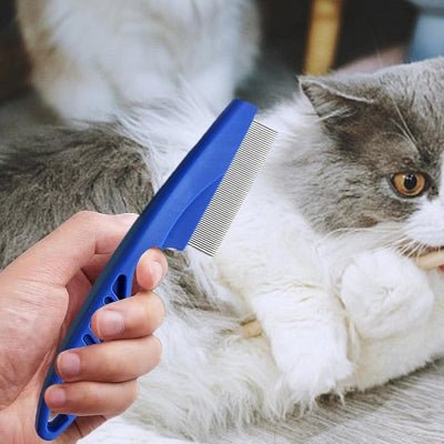 Brosse Chat - CatSheddingHairComb™ - Bleu - Happy Miaou
