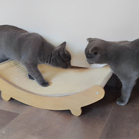 coussinets à gratter pour chat | balançoire en bois - Happy Miaou