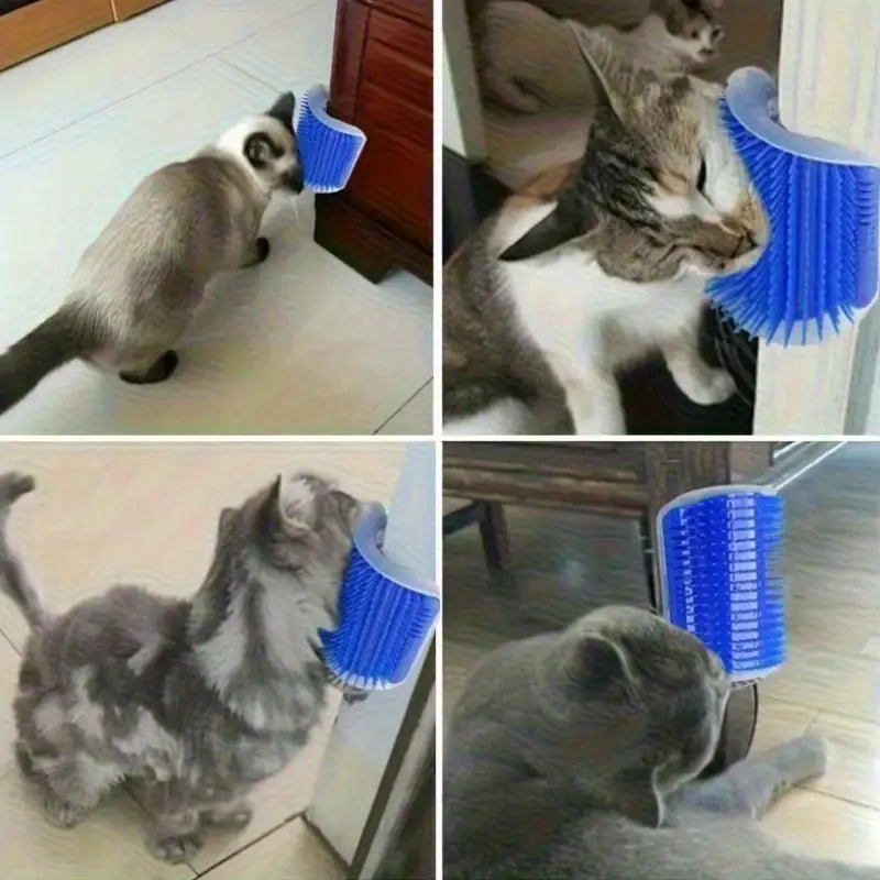 Grattoir Chat - PurrCornerGroomer™ - Bleu - Happy Miaou