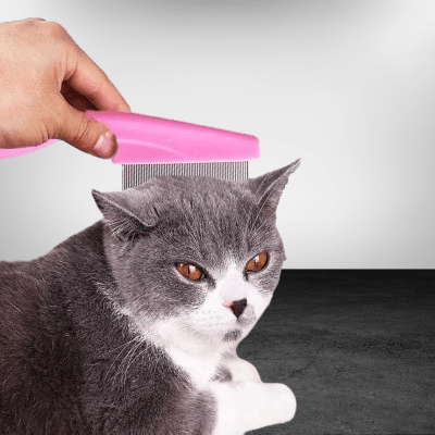 Brosse Chat - CatSheddingHairComb™ - Rose - Happy Miaou
