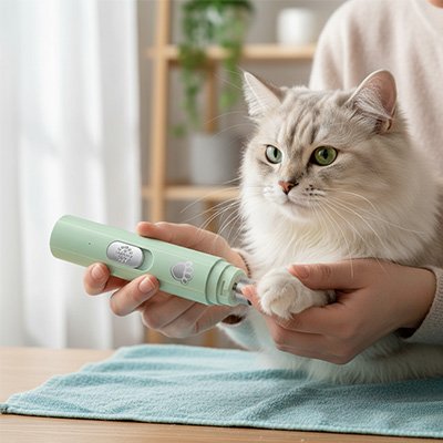 Coupe griffe chat blanc coupe vert
