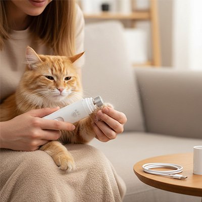 Coupe griffe chat caramel blanc