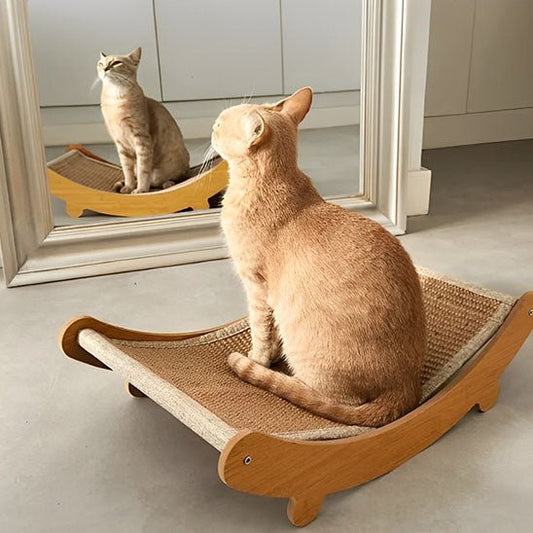 coussinets à gratter pour chat | balançoire en bois - Happy Miaou