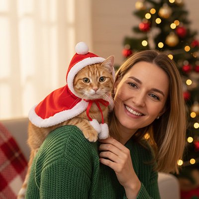 Déguisement pour Chat rouge avec femme