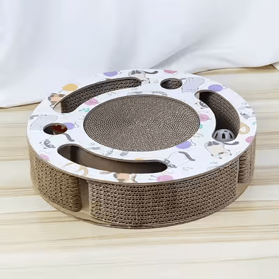 Grattoir Chat - PurrRoundScratcher™ - Chats & Balles - Happy Miaou