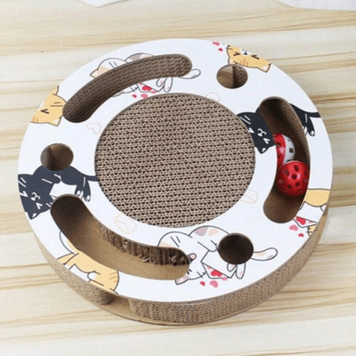 Grattoir Chat - PurrRoundScratcher™ - Chats Colorés - Happy Miaou