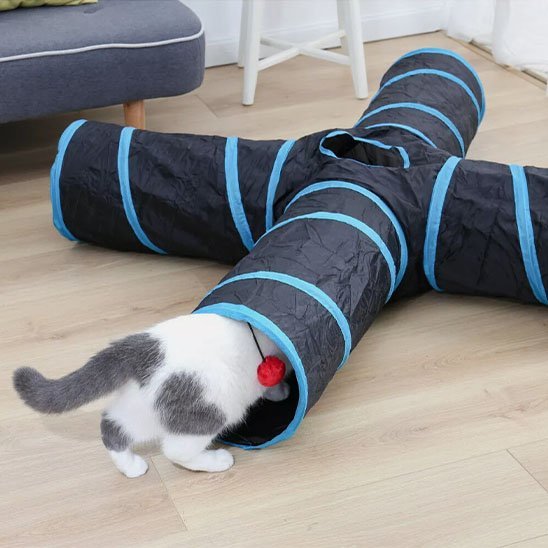Tunnel pour chat pliable | Douillet - Happy Miaou