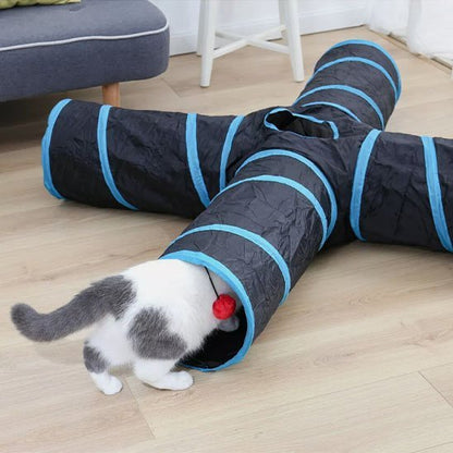 Tunnel pour chat pliable | Douillet - Happy Miaou